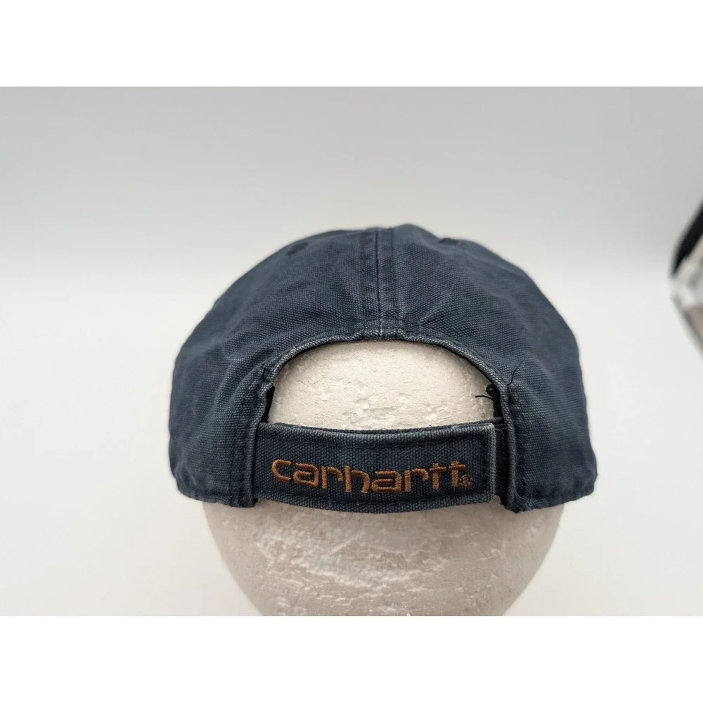 Carhartt Odessa Navy Blue Canvas Baseball Cap Hat 102427 400 Adjustable Men OSFM